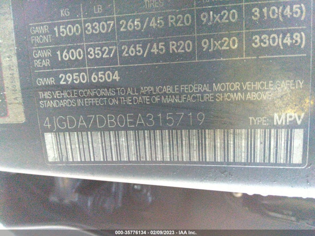 2014 MERCEDES-BENZ M-CLASS ML 550 VIN: 4JGDA7DB0EA315719