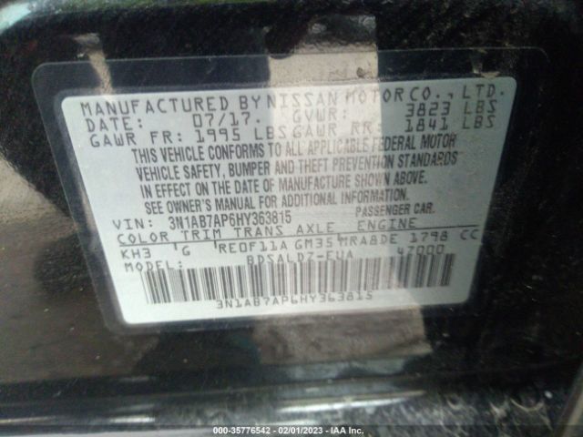3N1AB7AP6HY363815 Nissan SENTRA SV