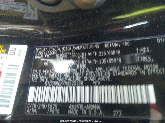 2021 Toyota Highlander, VIN: 5TDGBRCH7MS525168