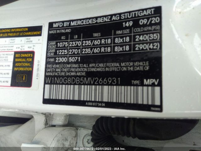 W1N0G8DB5MV266931 Mercedes-Benz Glc Glc 300