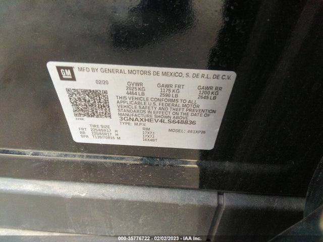 Chevrolet EQUINOX LS 2020 3GNAXHEV4LS648836 Image 10