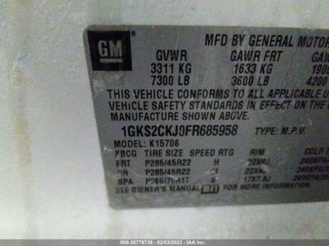 1GKS2CKJ0FR685958 GMC YUKON DENALI