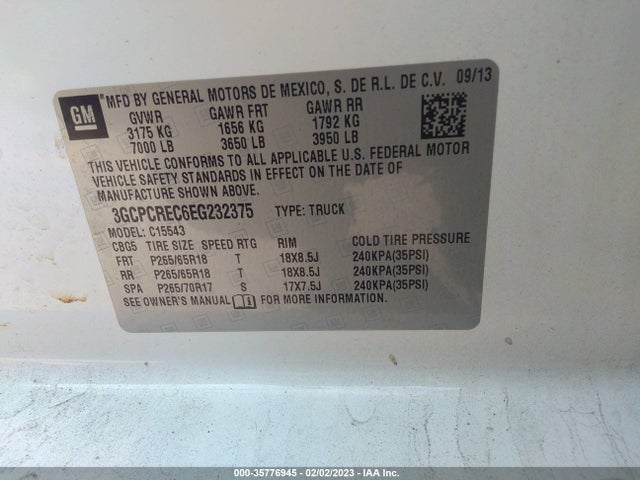 Chevrolet Silverado 1500 Lt 2014 3GCPCREC6EG232375 Image 9