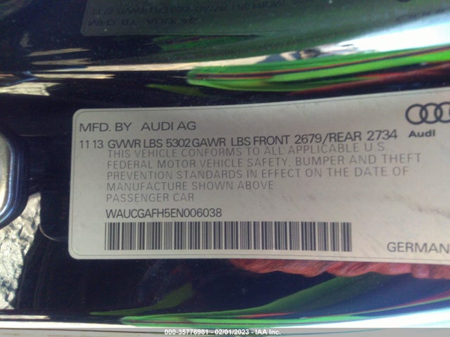 2014 Audi S5, VIN: WAUCGAFH5EN006038