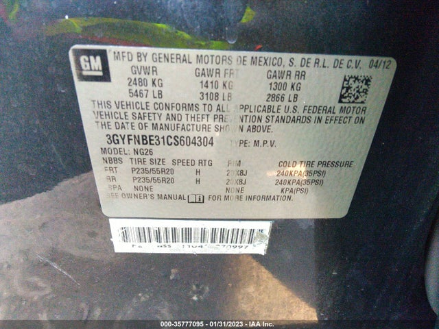 Cadillac Srx Performance Collection 2012 3GYFNBE31CS604304 Image 11