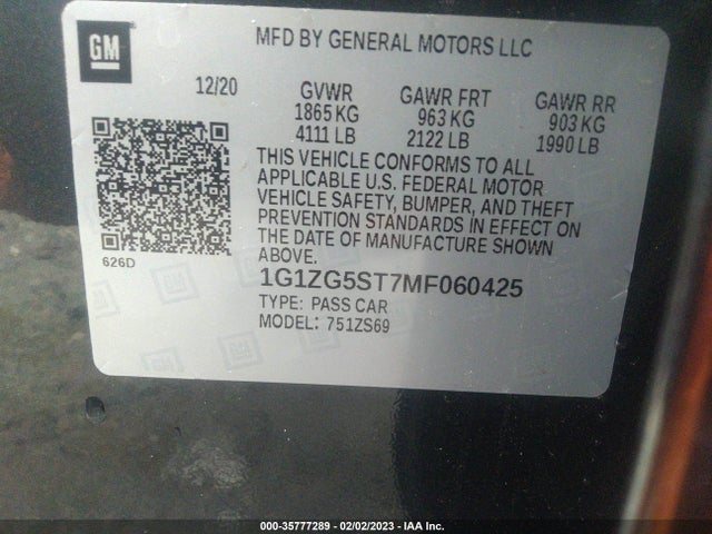 Chevrolet MALIBU RS 2021 1G1ZG5ST7MF060425 Image 11