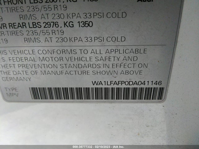 WA1LFAFP0DA041146 Audi Q5 Premium Plus