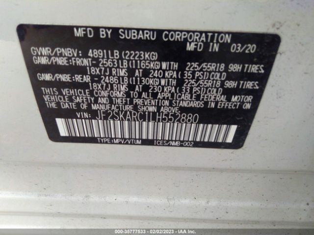 JF2SKARC1LH552880 Subaru Forester Sport