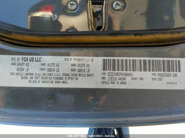 2019 Chrysler 300, VIN: 2C3CCARG7KH560451
