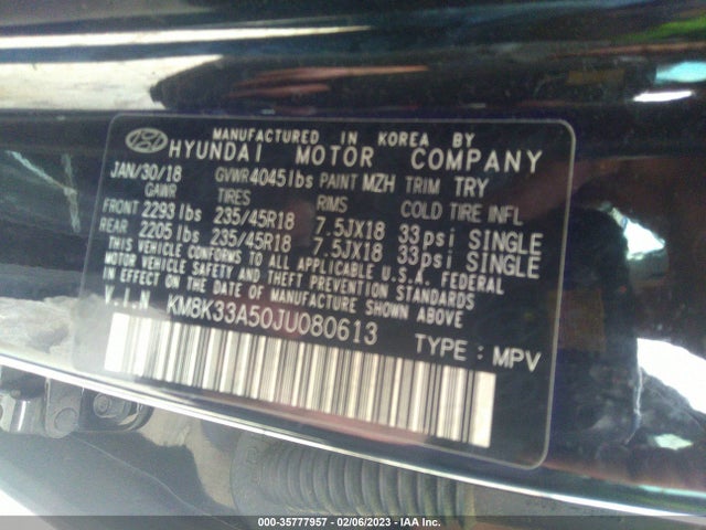 Hyundai Kona 2018 KM8K33A50JU080613 Image 9