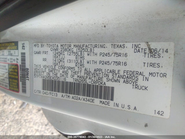 Toyota Tacoma Prerunner 2014 5TFTX4GN5EX035116 Image 9
