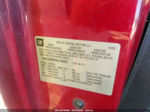 1GKLVKEDXAJ145097 GMC ACADIA SL