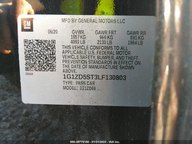 Chevrolet MALIBU LT 2020 1G1ZD5ST3LF130803 Image 10