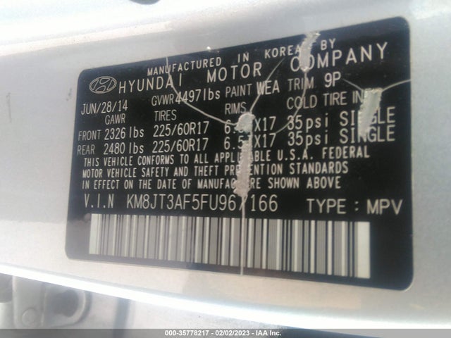 2015 Hyundai Tucson, VIN: KM8JT3AF5FU967166