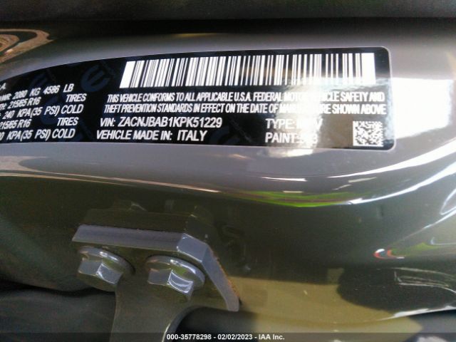 ZACNJBAB1KPK51229 Jeep Renegade Sport