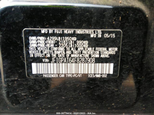 JF1GPAT64F8287908 Subaru Impreza Wagon 2.0i Sport Premium