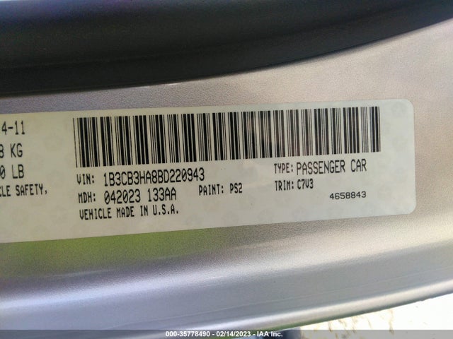 Dodge Caliber Mainstreet 2011 1B3CB3HA8BD220943 Image 9