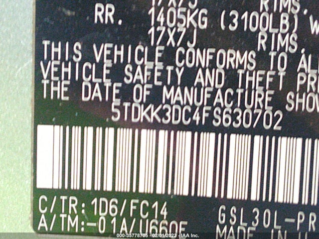 Toyota SIENNA LE 2015 5TDKK3DC4FS630702 Image 10