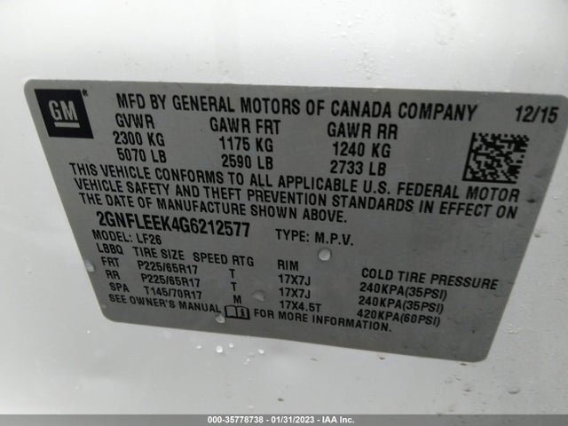 Chevrolet EQUINOX LS 2016 2GNFLEEK4G6212577 Image 11