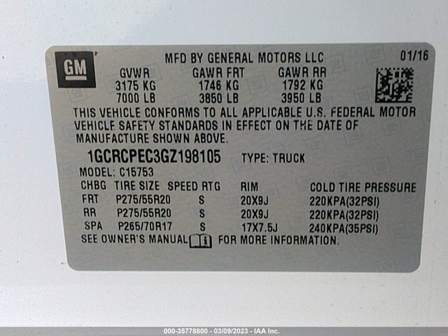 Chevrolet Silverado 1500 Silverado Custom 2016 1GCRCPEC3GZ198105 Image 9
