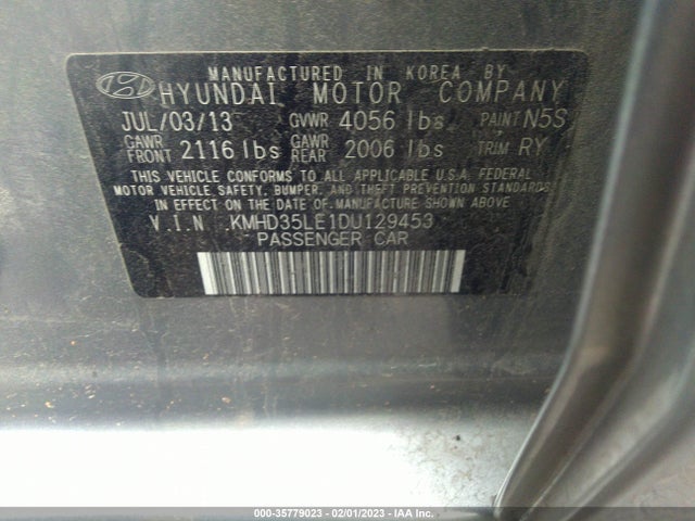 2013 HYUNDAI ELANTRA GT VIN: KMHD35LE1DU129453