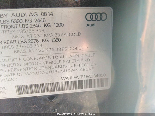 Audi Q5 Premium Plus 2015 WA1LFAFP1FA034600 Image 9