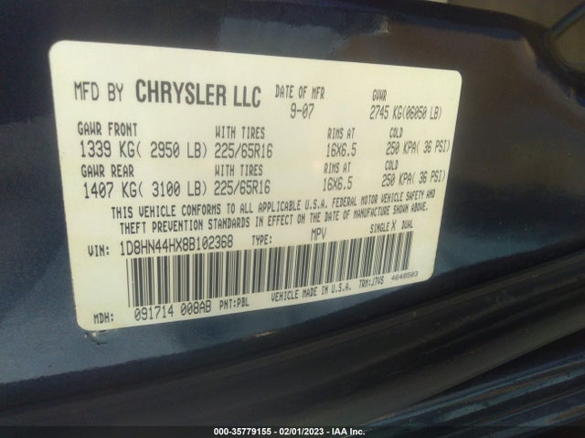Dodge Grand Caravan Se 2008 1D8HN44HX8B102368 Image 10
