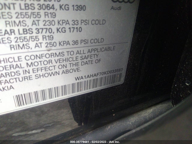 WA1AHAF70KD033593 Audi Q7 Premium/se Premium