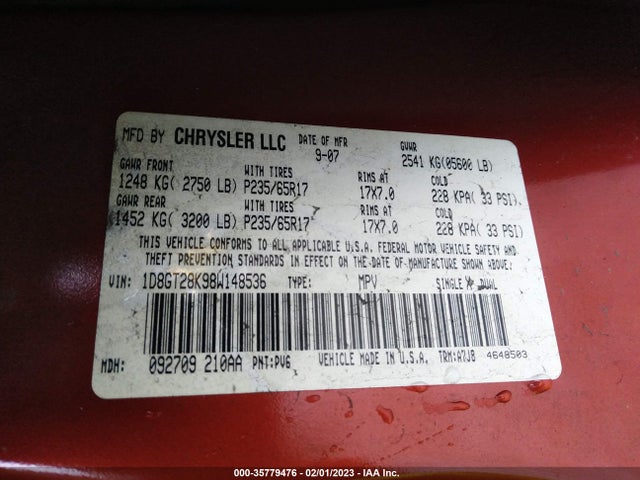 Dodge NITRO SXT 2008 1D8GT28K98W148536 Image 10