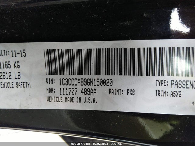 Aukcja sprzedaży 2016 Chrysler 200 Limited, vin: 1C3CCCAB9GN150020, numer aukcji: 35779485