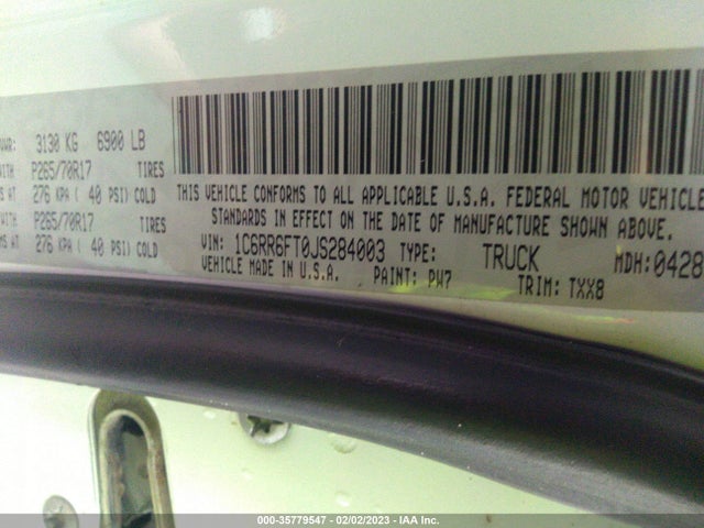 1C6RR6FT0JS284003 RAM 1500 Tradesman