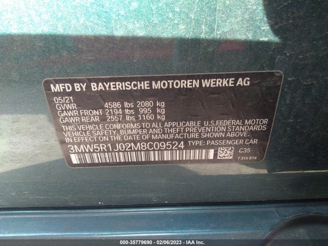 BMW 3 Series 330i 2021 аукцион фото