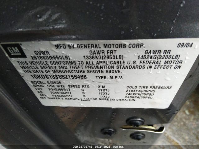 1GKDS13S352156466 GMC Envoy Slt