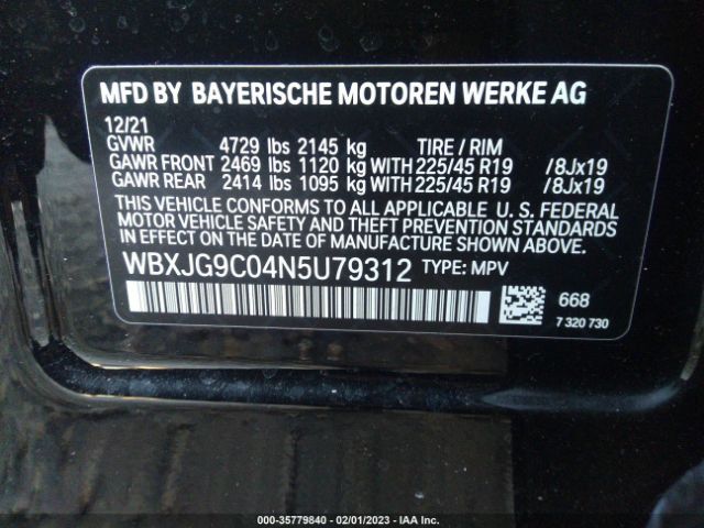 WBXJG9C04N5U79312 BMW X1 Xdrive28i