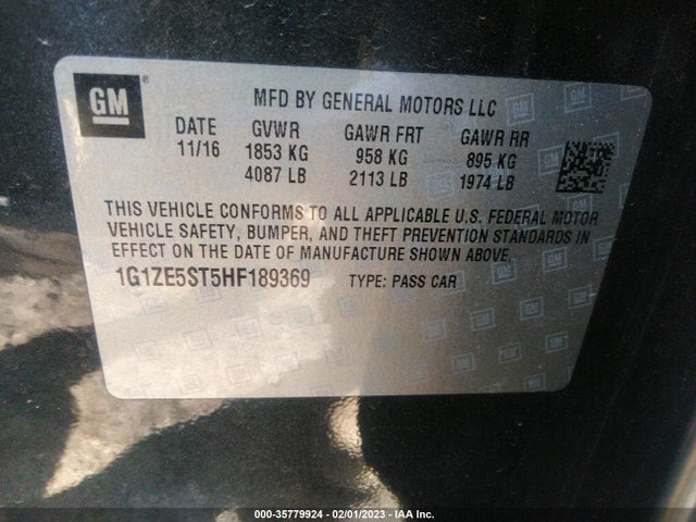 Chevrolet MALIBU 1LT 2017 1G1ZE5ST5HF189369 Image 9