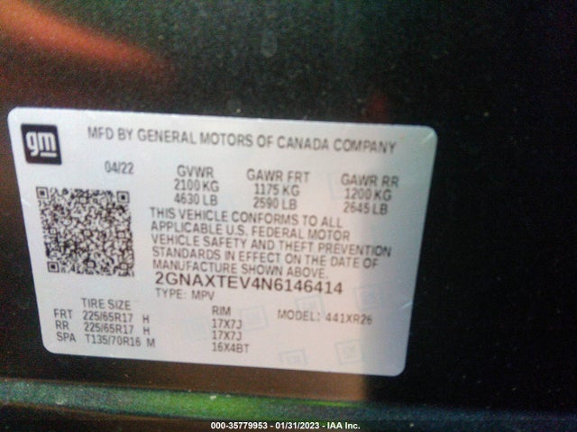 Chevrolet EQUINOX LT 2022 2GNAXTEV4N6146414 Image 9