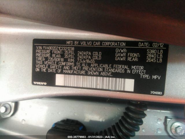 YV4902DZ1C2321238 Volvo XC60