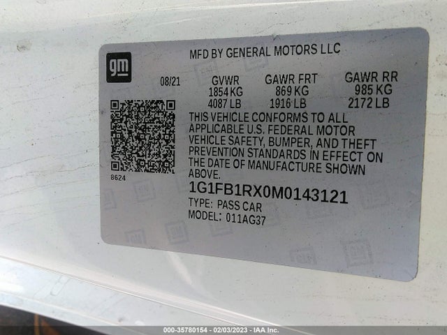 Chevrolet Camaro 1ls 2021 1G1FB1RX0M0143121 Image 9