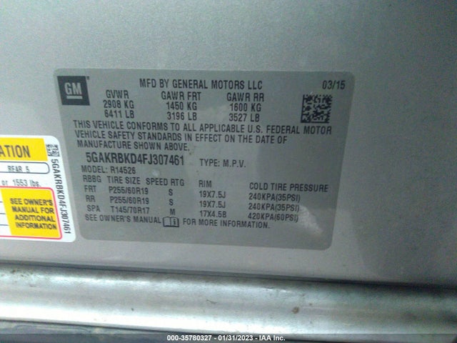 2015 Buick Enclave, VIN: 5GAKRBKD4FJ307461