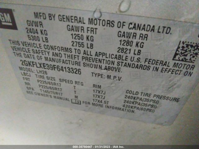 2GKFLXE39F6413326 GMC Terrain Slt