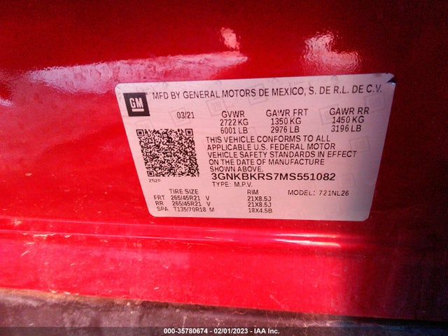 Chevrolet BLAZER RS 2021 3GNKBKRS7MS551082 Image 10