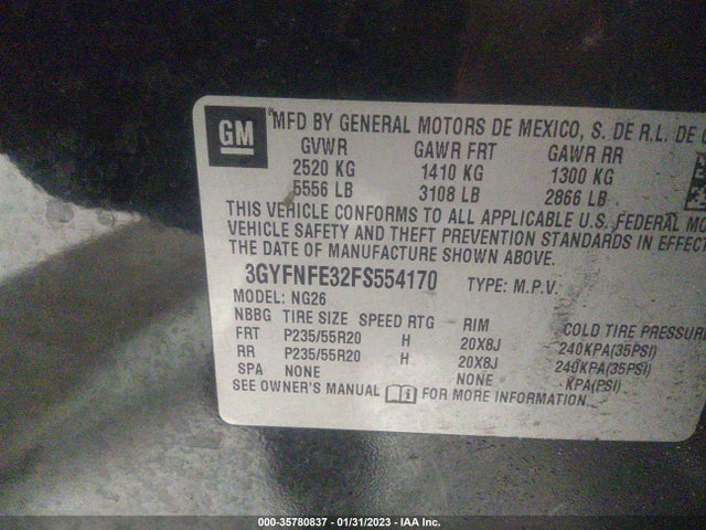 Cadillac Srx Performance Collection 2015 3GYFNFE32FS554170 Image 10