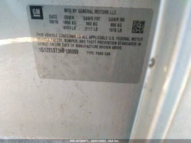Chevrolet MALIBU LT 2017 1G1ZE5ST3HF108059 Image 10