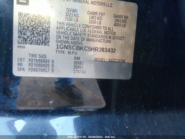 Chevrolet Tahoe Lt 2017 1GNSCBKC5HR393432 Image 9