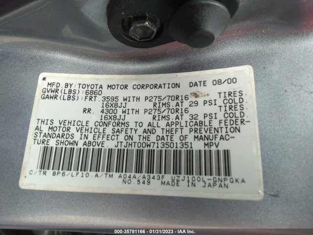 JTJHT00W713501351 Lexus LX 470