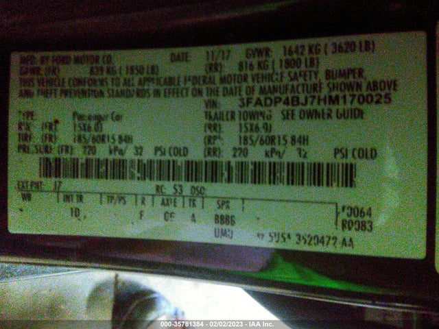 Ford FIESTA SE 2017 3FADP4BJ7HM170025 Image 10