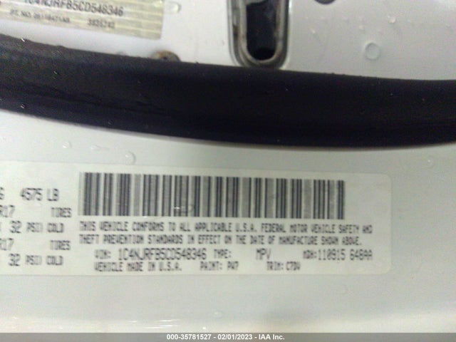 2012 JEEP PATRIOT LATITUDE VIN: 1C4NJRFB5CD548346