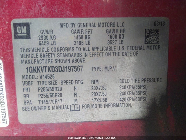 GMC Acadia Denali 2013 1GKKVTKD3DJ197567 Image 11