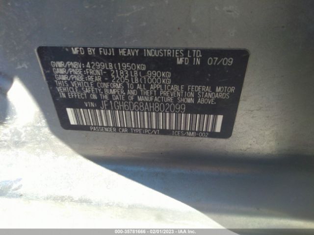JF1GH6D68AH802099 Subaru Impreza Wagon Outback Sport