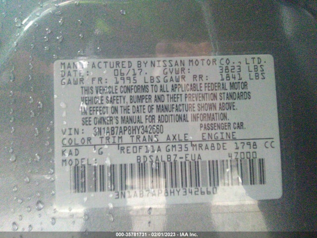 Nissan SENTRA S 2017 3N1AB7AP8HY342660 Image 11